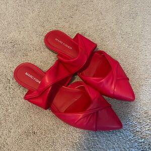 Marc Fisher Red Satera Mules
